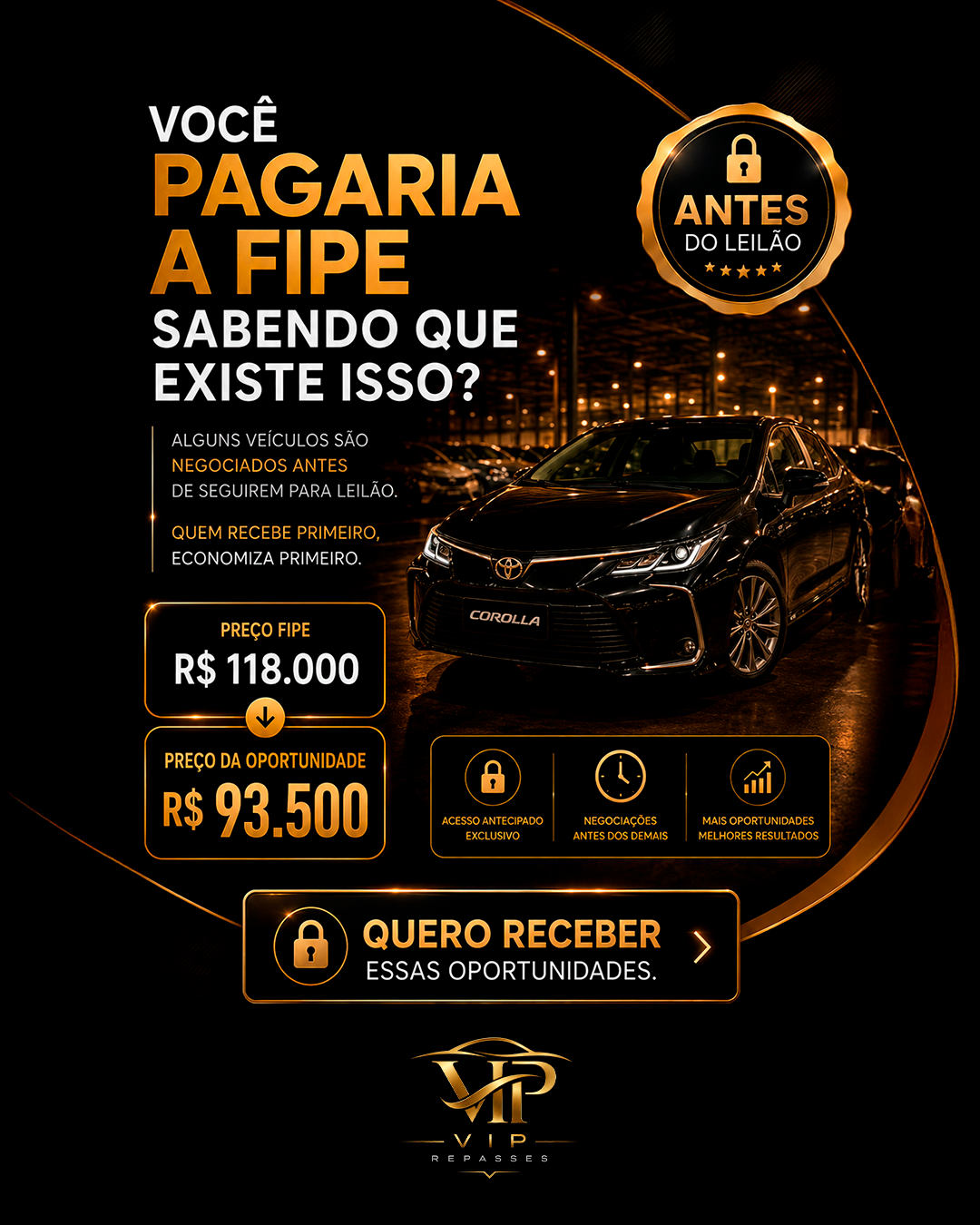 Arte VIP Repasses: você pagaria a FIPE sabendo que existe isso?