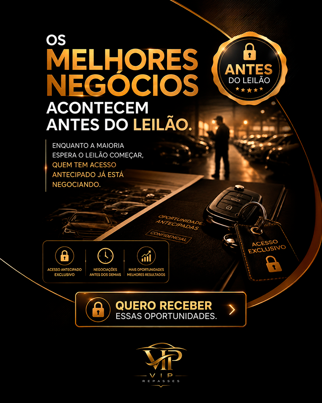 Arte VIP Repasses: os melhores negócios acontecem antes do leilão